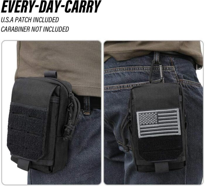 WYNEX Tactical EDC Pouch, Molle Utility Pouches Gadget Organizer Phone Holder Waist Pack Smartphone Pouch Tool Holster Pocket - Image 7