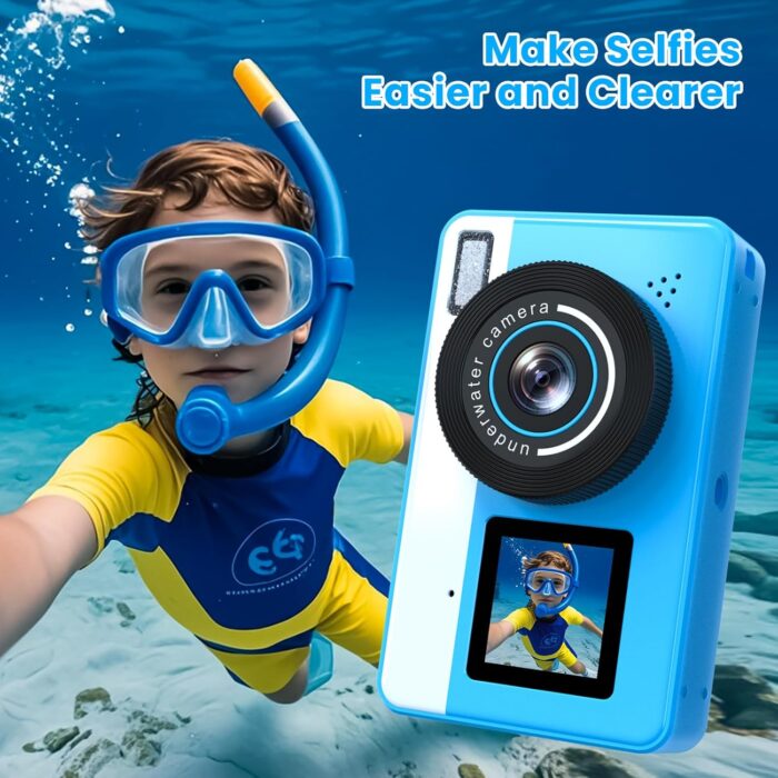 Underwater Digital Camera, Waterproof Camera,10FT Floating Camera for Snorkeling,Surfing,Swimming and Kayaking,Dual-Screen Selfie,Autofocus,18X Zoom,Fill Light,32GB Card,Type-C Rechargeable - Image 3