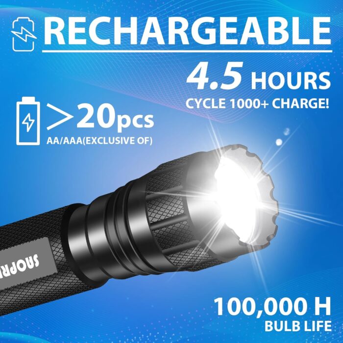 Tactical Flashlights High Lumens-1200 LM Police Flashlight with Holster for Duty Belt,Single Mode LED Flashlight for Camping/Law Enforcement-Sentinel-X1 - Image 9