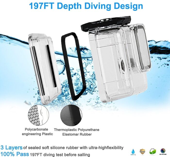 FitStill Underwater Waterproof Diving Housing for Go Pro Hero 13/12/11/10/9 Black,60M/196FT Protective Underwater Diving Housing Shell Accessories (Hero 13/12/11/10/9 Black) - Image 4