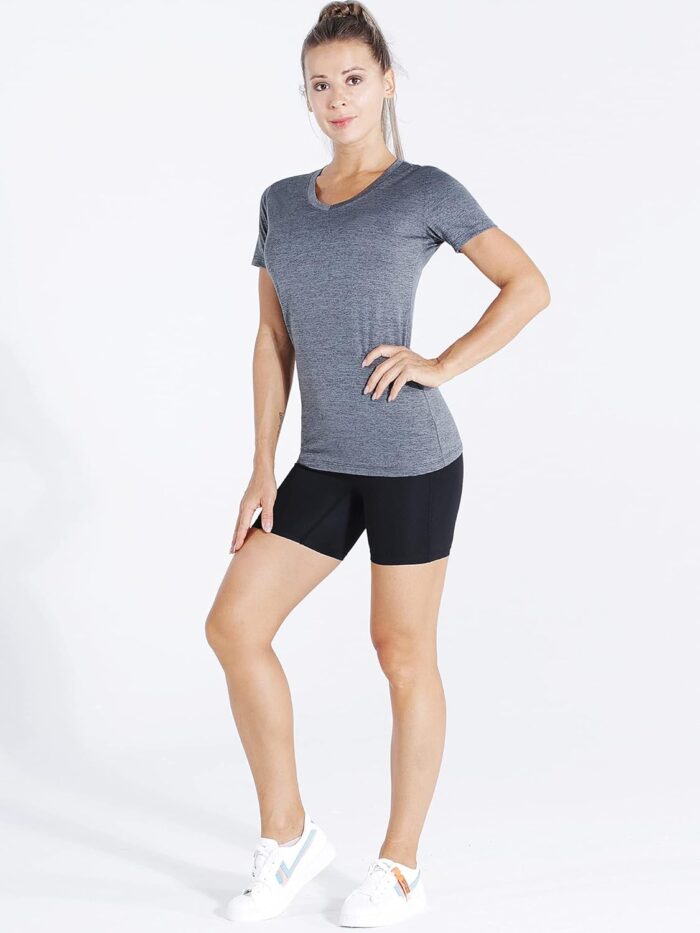CADMUS 3/4/5 Pack Women's Compression Shirt Running Athletic T-Shirts Workout Tops Baselayer Short Sleeve Yoga Gym Sports - Image 5