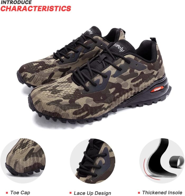 Kricely Men's Trail Running Shoes Fashion Walking Hiking Sneakers for Men Tennis Cross Training Shoe Outdoor Snearker Mens Casual Workout Footwear - Image 6