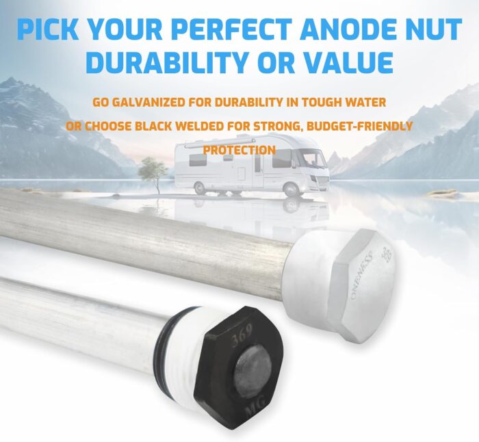 RV Water Heater Anode Rod - 2-Pack, 2 Years Warranty - 9.25" x 3/4" NPT - Premium Magnesium Anode Rod for hot water heater Rv, Long-Lasting Protection Suburban Anode Rod for Rv Water Heater - Image 2