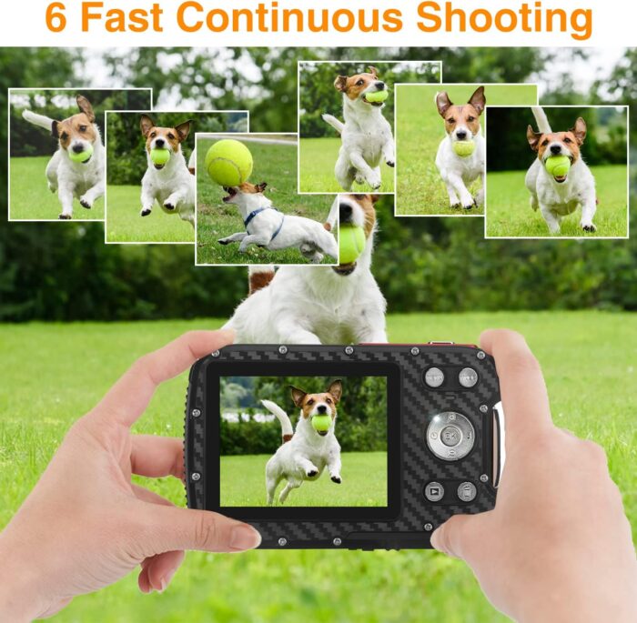 Waterproof Digital Camera,17 FT Underwater Camera 2.8" LCD HD1080P 30MP Kids Video Camcorder with 32G Card and Rechargeable Battery,Point and Shoot Camera for Kids Teenagers Students Gifts Blue - Image 4