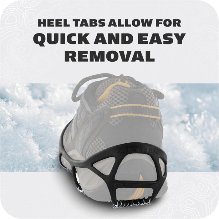 Yaktrax Walk Traction Cleats - 360-Degree Grip on Snow, Ice, & Multi-terrain Surfaces - Elastic Outer Band w/ Easy-On/Off Heel Tab & 1.2mm Zinc-coated Steel Coils - Abrasion & Rust Resistant - Unisex - Image 6