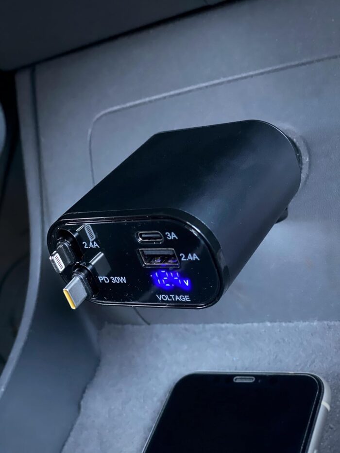 Multi Charge Pro iPhone Car Charger Fast Charging Retractable Car Charger USB C Auto Adapter, Powerful 120W 4-Port USB-C & USB-A and Lightning iPhone, Samsung, Tablets... - Image 9