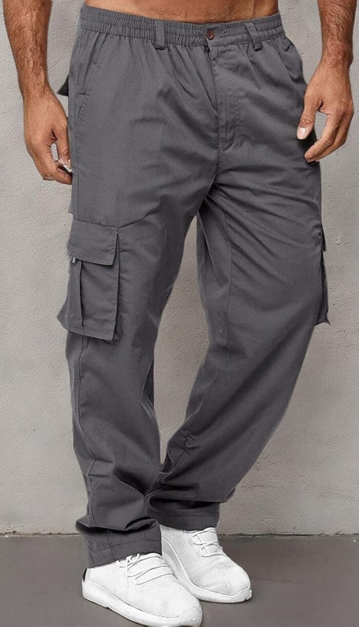 AIFARLD Men's Cargo Pants with Pockets Cotton Hiking Sweatpants Casual Athletic Jogger Sports Outdoor Trousers Relaxed Fit - Image 9