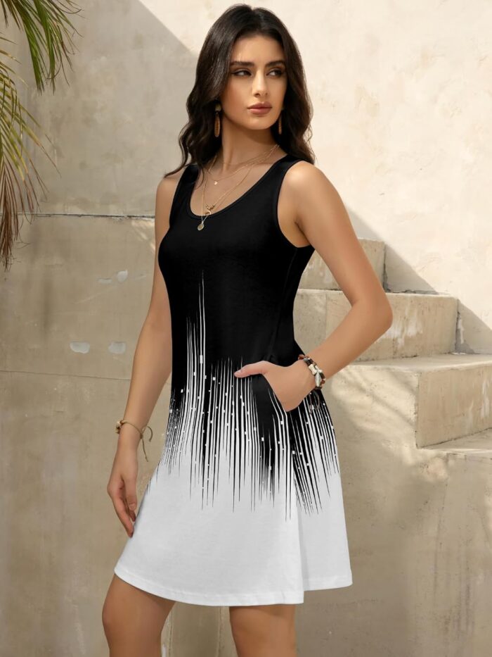 Women's Summer Dress 2025 Sleeveless Floral Boho Sundress Swimsuit Coverup Casual Loose Beach Vacation Tank Dresses - Image 8