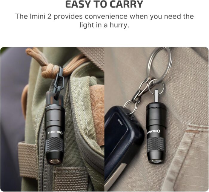 OLIGHT IMINI 2 EDC Rechargeable Keychain Flashlight, 50 Lumens Compact and Portable Mini LED Keyring Lights with Built-in Battery Ideal for Everyday Carry and Emergencies (Black) - Image 7