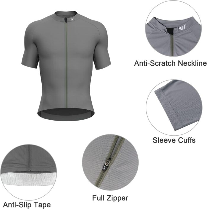 Cycling Jersey Men Short Sleeve, Road Bike Jerseys Full Zipper with Pockets, Bicycle Clothing Breathable Quick Dry - Image 2