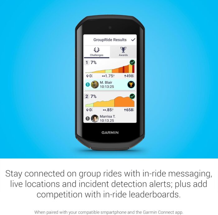 Garmin Edge 1050®, Premium Cycling Computer, Vivid Color Touchscreen Display, Built-in Speaker, Advanced Training and Group Ride Features, Road Hazard Alerts - Image 5