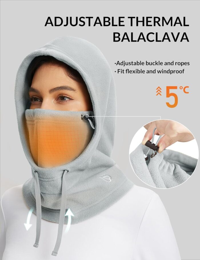 baleaf Fleece Balaclava Face Mask,Thermal Ski Mask for Men and Women,Winter Hats Face Cover Hood Cold Weather Gear. (2 Size) - Image 3