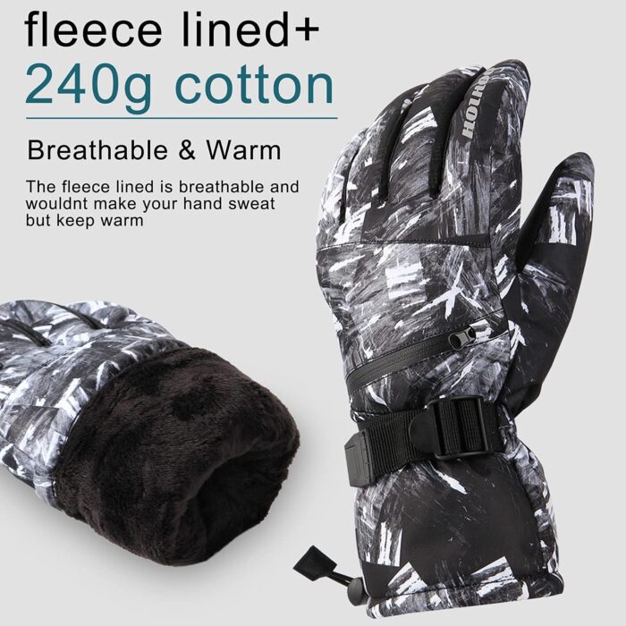 Ski Gloves - Waterproof Winter Snowboarding Gloves for Men & Women, Touchscreen Compatible, Warm Below -30F - Image 6