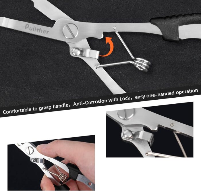 Stainless Steel Fishing Pliers,Needle Nose Pliers Fishing,Fishing Pliers Hook Remover,Fishing Pliers Kit with Lanyard,Braid Cutter Rustproof Fishing Multitool for Saltwater Freshwater - Image 4