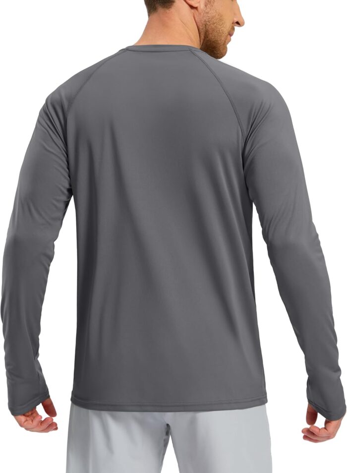 Pudolla Men's Sun Protection Shirts UV SPF UPF 50+ Rash Guard Long Sleeve Lightweight Quick Dry Brethable Swimming Fishing - Image 2