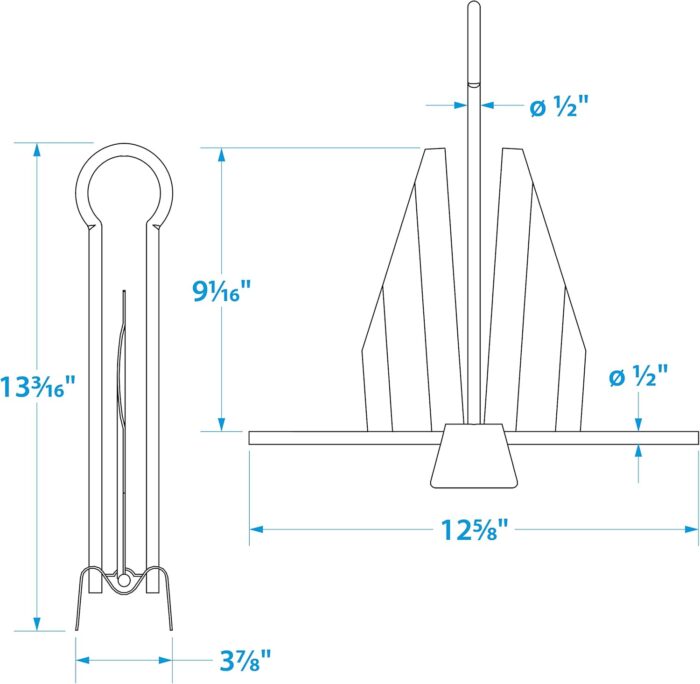 Seachoice Utility Anchor with Slip Ring Shank – Hot-Dipped Galvanized Steel or PVC Coated – Multiple Sizes - Image 6
