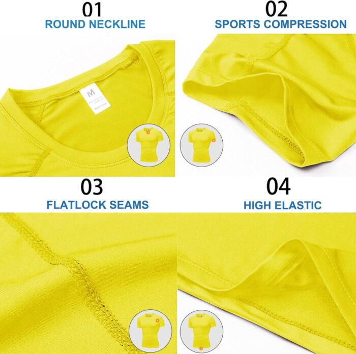 SPVISE Men's Compression Shirts Short Sleeve Workout Gym T-Shirt Running Tops Cool Dry Sports Base Layer Athletic Undershirts - Image 6