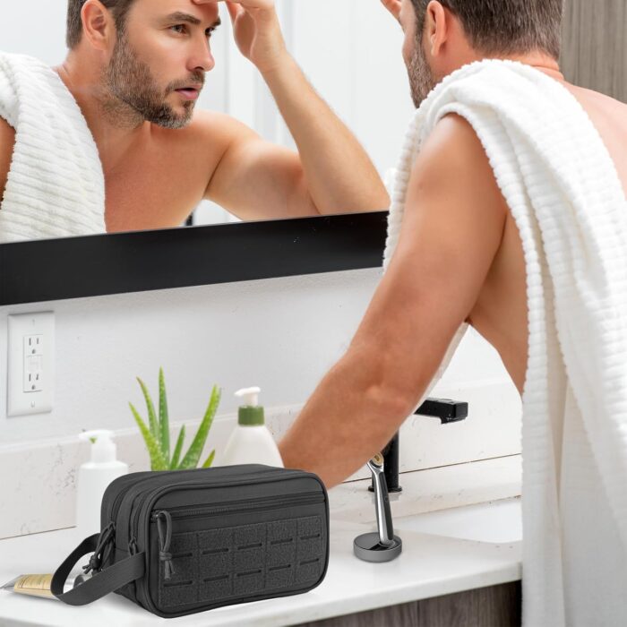 QT&QY Tactical Toiletry Bag For Men Hygiene Bag EDC Military Tool Molle Pouches Small Dopp Kit Mens Shaving Kit Travel shower Bags - Image 6