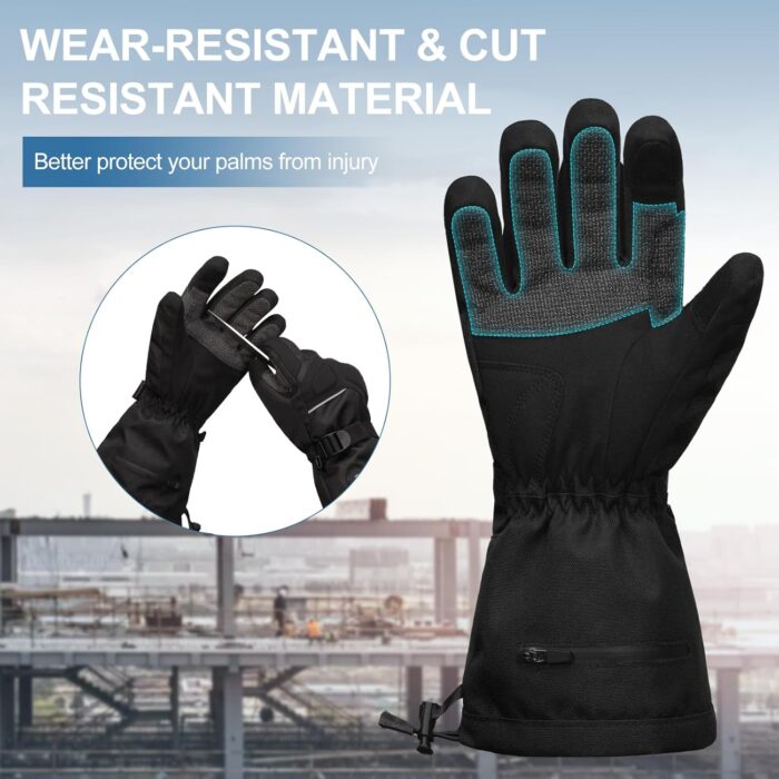day wolf Winter Work Gloves, Rechargeable Waterproof Cut-resistant Gloves Touch Screen Electric Motorcycle Snow Ski Gloves - Image 3