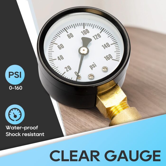 RVGUARD RV Water Pressure Regulator Valve With An Adjustable Knob, NO Tool Required, Brass Lead-Free Water Pressure Reducer with Gauge and Inlet Screen Filter for RV Camper Travel Trailer - Image 4