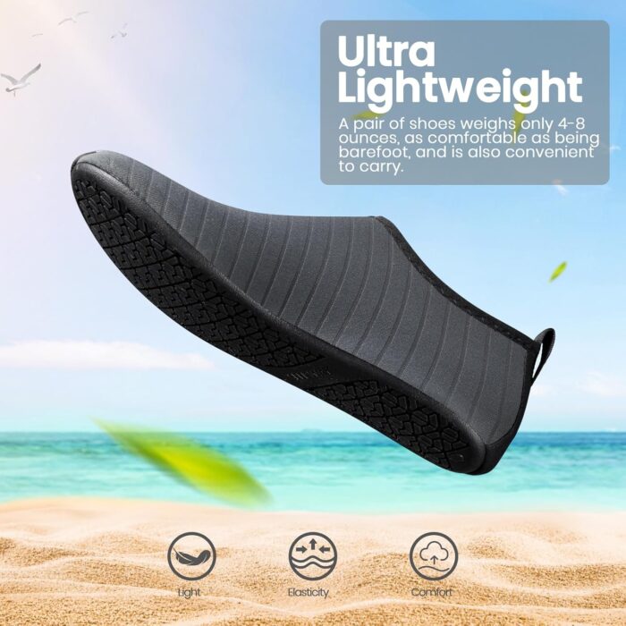 SEEKWAY Water Shoes Women Men Adult Quick-Dry Aqua Socks Barefoot Non Slip for Beach Swim River Pool Lake surf Black SK002(U) - Image 6