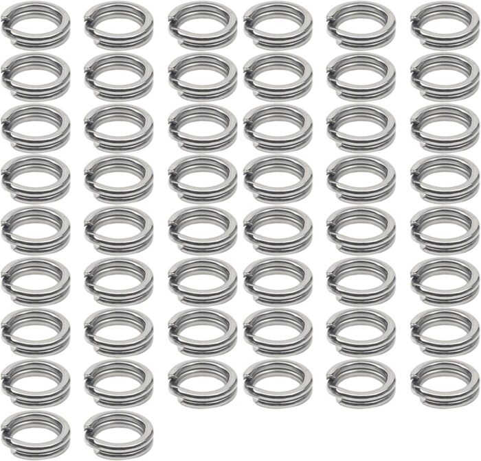 50Pcs Fishing Split Rings Stainless Steel Fishing Tackle Rings Chain Fishing Lures Connector Double Circles Split Rings Fishing Split Rings,Terminal Tackle and Accessories，Swivels and Snaps,Split Ring - Image 5