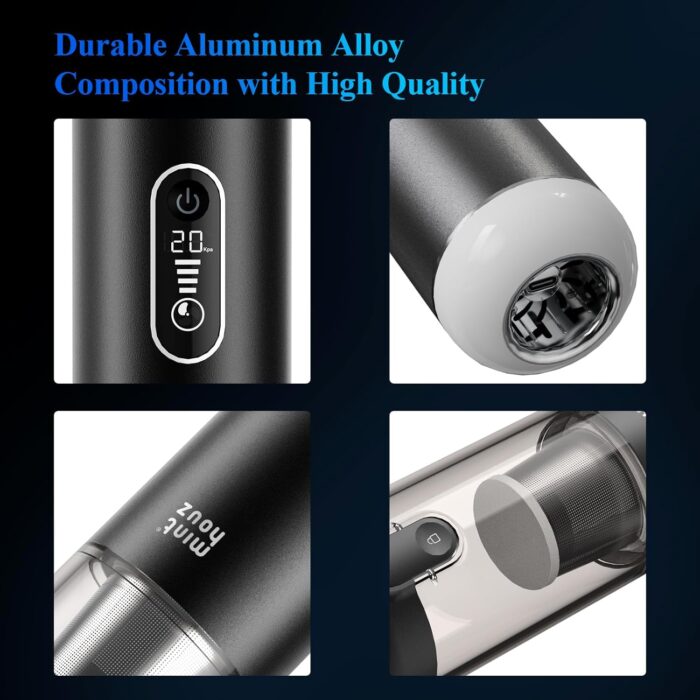 Car Vacuum Portable Cordless - 20000PA High Power Handheld Vacuum with LED Display, 2.5H Fast Charging Up to 45 Mins of Runtime, Hand Vac Cordless Rechargeable for Car Home Corner Cabinet - Image 7