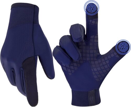 Thermal Touch Screen Gloves, Windproof Anti-Slip Winter Running & Cycling Sports Gloves, Snug Fit for Men & Women