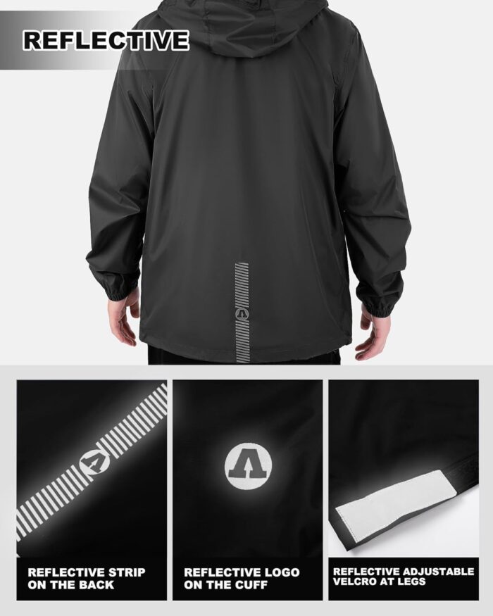 Outdoor Ventures Packable Rain Suit for Men Lightweight Waterproof Breathable Rain Gear for golf Rain Jacket Pants - Image 6