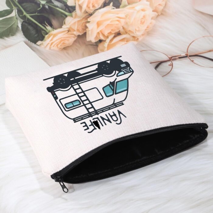 POFULL Camper life Cosmetic Bag Traveller Gift Nature Lover Camper Lovers Gift Van Enthusiast Gift (Van life bag) - Image 3