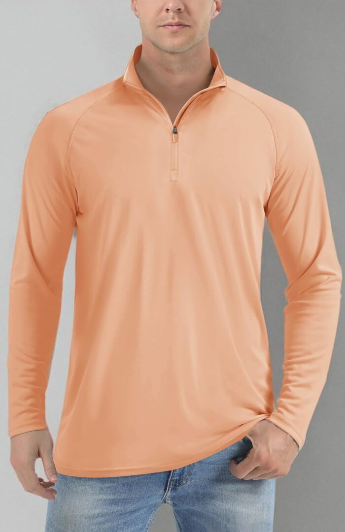 TACVASEN Men's Long Sleeve Athletic Shirts 1/4 Pullover Zip Sun Protection Rash Guard UPF 50+ Outdoor Running T-Shirts - Image 8