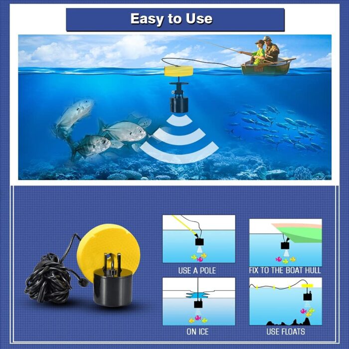LUCKY Kayak Portable Fish Depth Finder Water Handheld Fish Finder Sonar Castable Kayak Boat Fishfinder Transducer Fishing LCD Display FFC1108 - Image 3