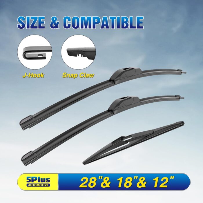5 PLUS Windshield Wipers Replacement For 2017-2022 Nissan Rogue Sport Windshield Wipers, Original Equipment Automotive Replacement Windshield Wiper Blades 28"+18"+12"(3 Wipers) - Image 2