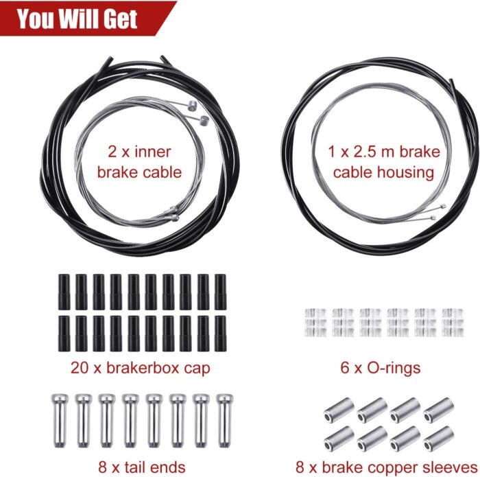 Boao Universal Bicycle Transmission Line Bicycle Shift Derailleur Cable and Brake Cable Kit for Mountain Road Bike Repair - Image 3