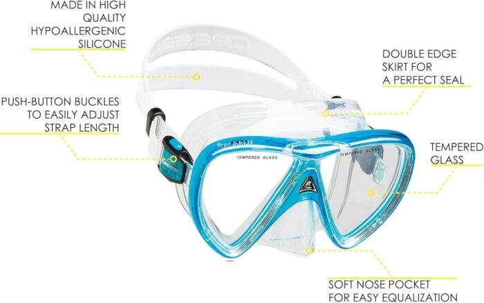 Cressi Adult Complete Snorkeling Set (Mask, Dry Snorkel, Adjustable Fins) - Lightweight Traveling Equipment - Tonga Pro Dry Set: Designed in Italy - Image 2