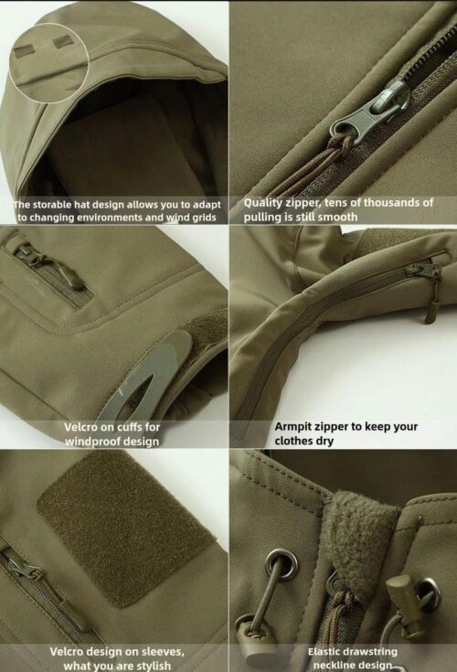 Men's Tactical Jacket and Pants Set Military Hunting ACU Uniform 2PC Apparel Suit Multiple Pockets