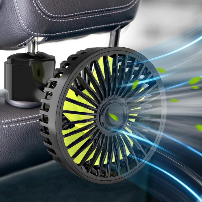Dealswin USB Car Seat Fans for Backseat: Protable Car Cooling Fan for Car Rear Seat Baby Kids, 3 Speeds and 360 Degree Rotatable Car Rear Seat Headrest Fan for Sedan, SUV, RV, Van Strong Wind - Image 8