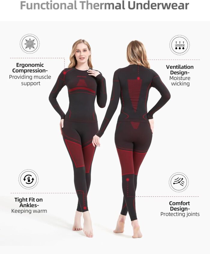 NOOYME Thermal Underwear Base Layer for Women, Long Johns for Cold Weather - Image 2