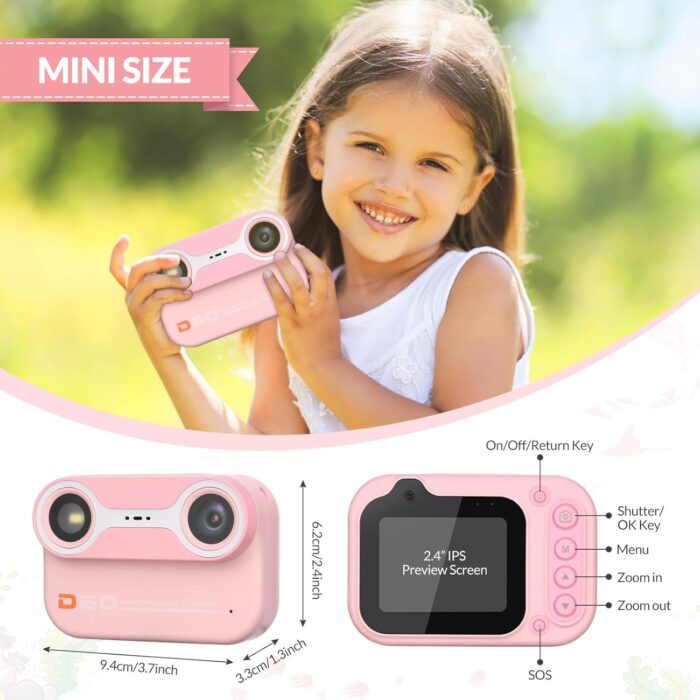 Bestrip Kids Underwater Camera, 1080P HD Waterproof Digital Camera with 2.4" IPS Screen, Birthday Gifts for Boys Girls Children, Toddler Cameras Toys for 3 4 5 6 7 8 9 - Image 6