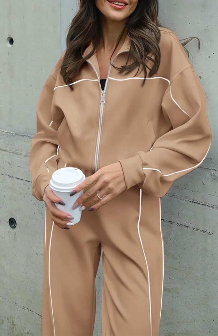 BTFBM Women's Two Piece Tracksuit Fall 2025 Long Sleeve Zip Up Sweatshirt Long Pants Outfits Jogger Sweatsuit Sets - Image 4