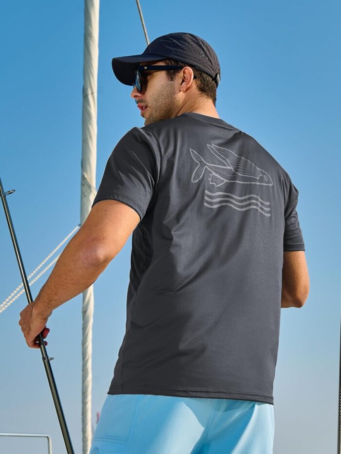 NORTHYARD Mens Rash Guard Shirt UPF 50+ UV Sun Protection Short Sleeve Athletic T-Shirts for Men Quick Dry Fishing Beach Swim - Image 3