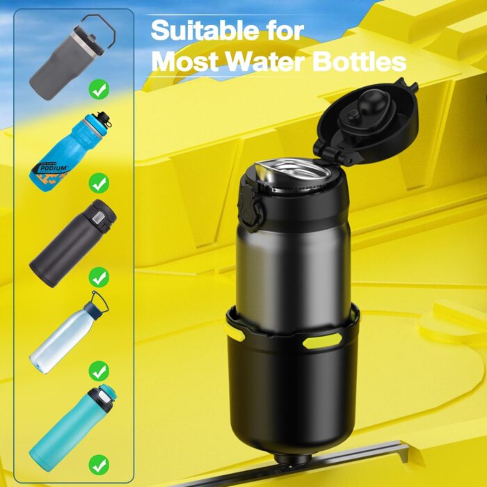 Kayak Cup Holder with Rubber Tab, Multifunctional Kayak Water Bottle Holder Drink Holder, Phone Holder, Fishing Tool, Kayak Track Mount Install, Kayak Accessories for Fishing - Image 4