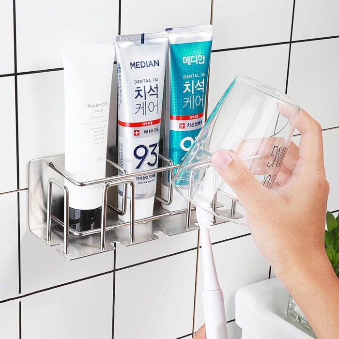HANZE Toothbrush and Toothpaste Holder Wall Mounted – Space-Saving Bathroom Organizer - Image 2