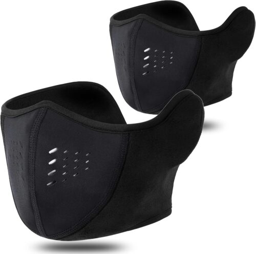 WTACTFUL Balaclava Cold Weather Half Face Mask for Men Women Windproof Warm Thermal Breathable for Skiing Snowboarding Motorcycle Cycling Hiking Winter Outdoor Sports 2pcs-Black #1