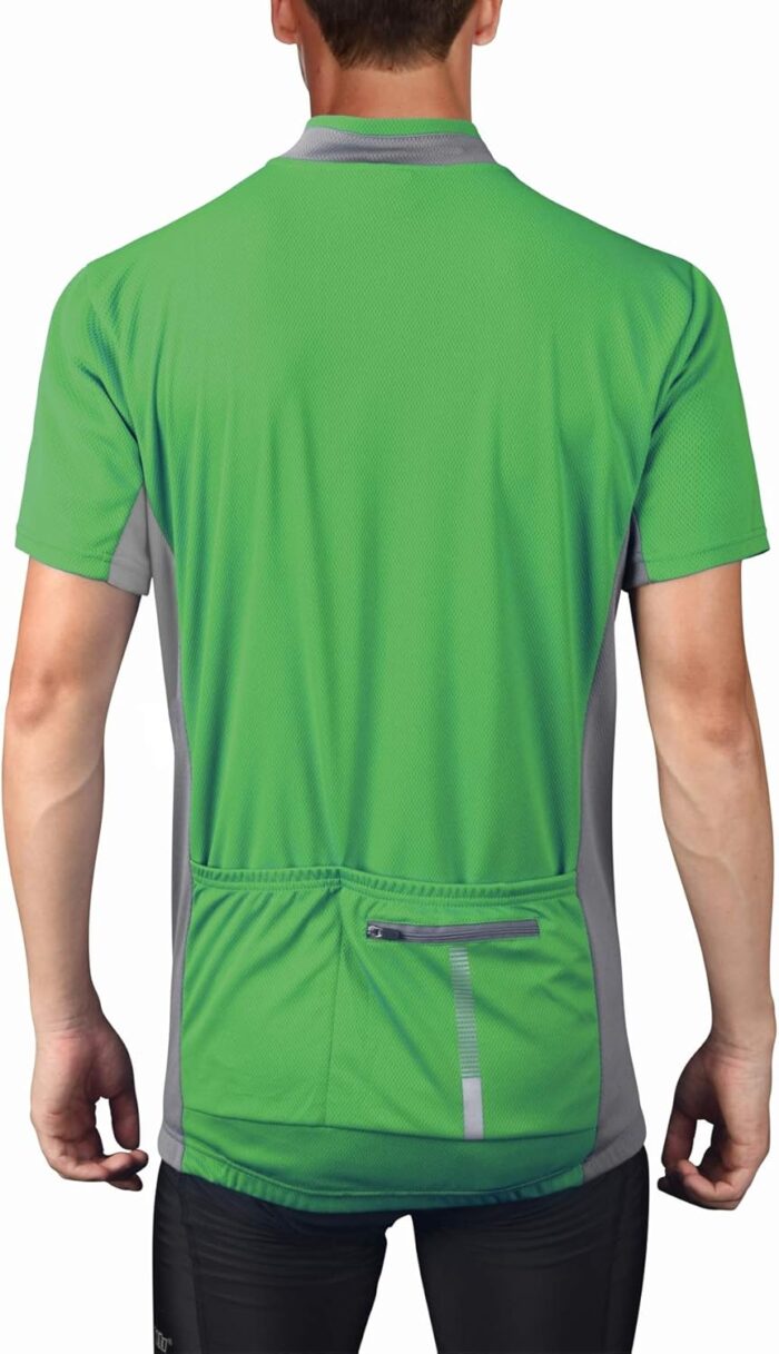 bpbtti Men's Cycling Jersey Short Sleeve Bike Biking Shirts with Half Front Zipper & 3-Rear Pockets - Image 2