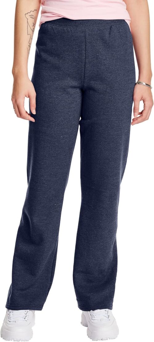 Hanes Women’s EcoSmart Fleece Petite Sweatpants, Open Bottom Sweatpants, Petite, 28.5''