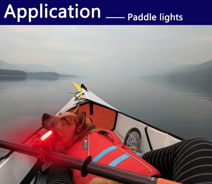 4Pack LED Navigation Lights Kit for Boat Kayak, Stern Light Battery 0perated, Easy Clip on for Night Kayaking, Boating, Canoeing, Paddle Board, Jet Ski, Dinghy, 2Pcs Safety Whistles - Image 4