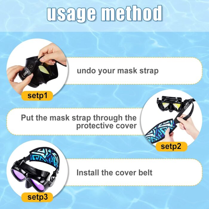 4 Pieces Diving Mask Slap Straps Cover Neoprene Swimming Waterproof Dive and Snorkel Mask Strap for Men and Women Water Sports - Image 3