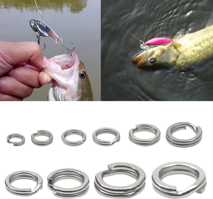 50Pcs Fishing Split Rings Stainless Steel Fishing Tackle Rings Chain Fishing Lures Connector Double Circles Split Rings Fishing Split Rings,Terminal Tackle and Accessories，Swivels and Snaps,Split Ring - Image 4