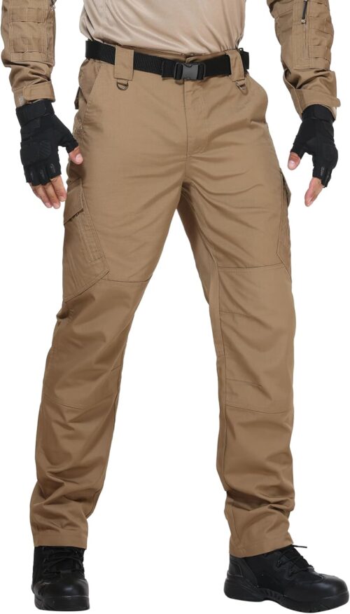 URBEST Men's Ripstop Tactical Pants, Water Resistant Cargo Pants, Outdoor Lightweight Hiking Work Pants
